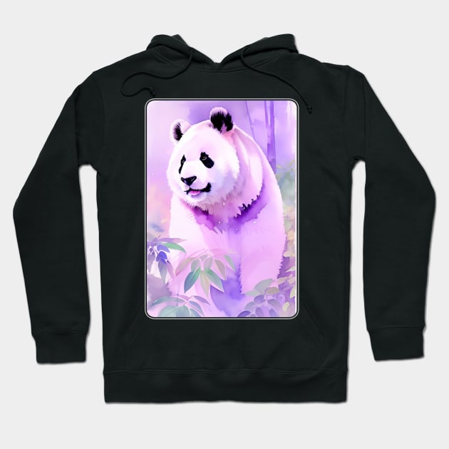 Panda Watercolor Portrait 3 Hoodie by Hilltop Pixel